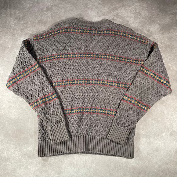 Vintage Eddie Bauer Grey Multicolor Cozy Knitted Sweater - Picture 2 of 7